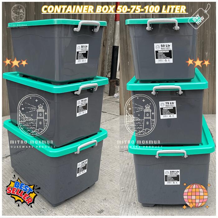 Jual Kontainer Box Roda Atari 50 75 100 Liter Container Box Serbaguna ...