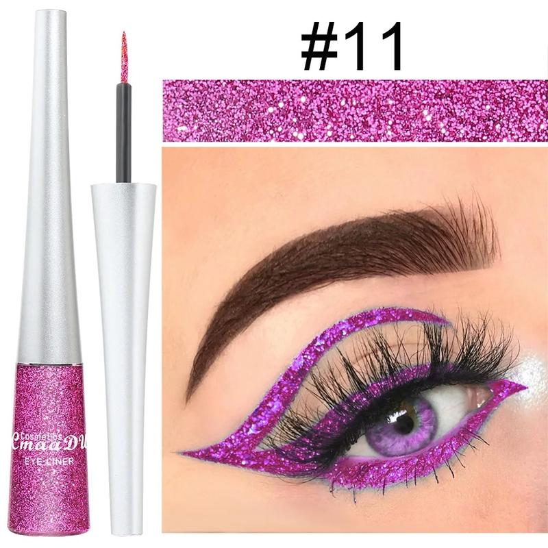 Product Introduction of Natural 16 Colors Glitter Eyeliner Liquid Pencil Pearlescent Glitter Liquid Eyeliner Pen Bright Waterproof Eyeliner Women 17