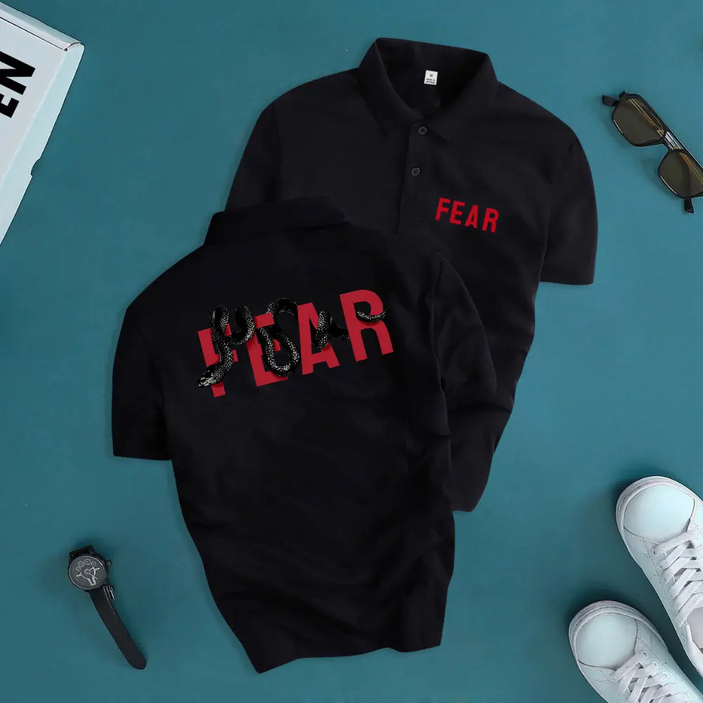 Áo thun cổ bẻ áo POLO FEAR cộc tay co giãn mát mịn cảm giác dễ chịu phong cách trẻ trung năng động Menswear  Top