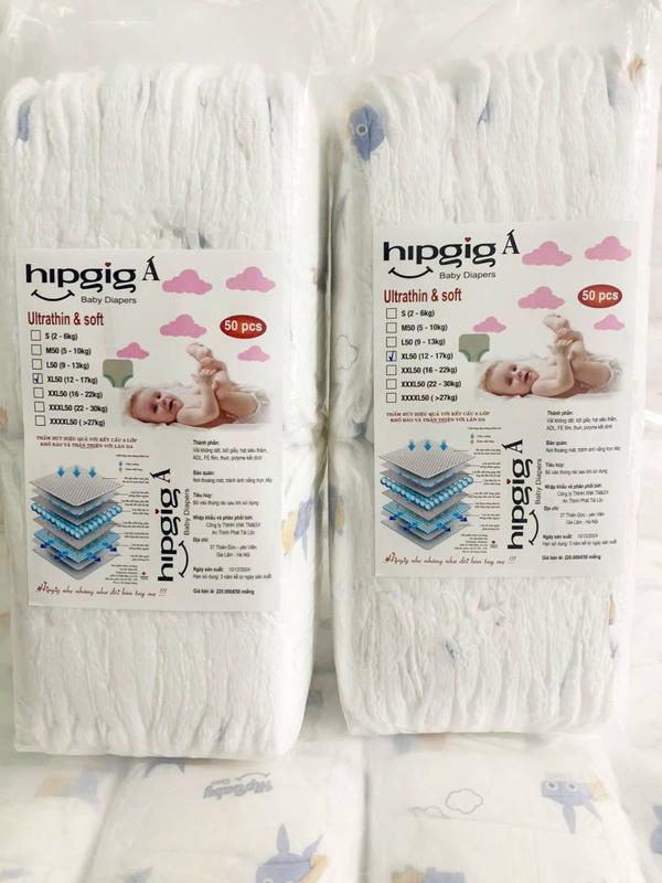 HipGig A Combo 2 bịch 100 Tã Quần Đủ Size Cho bé