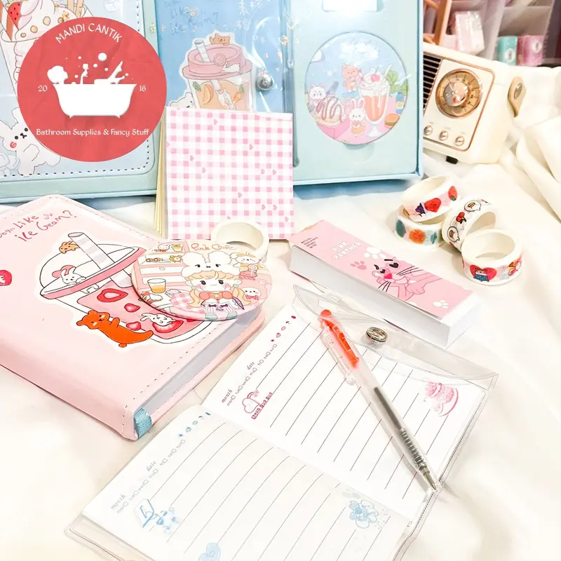 Paket jurnal 6 in 1 boba Alat Tulis Lucu Kantor 2