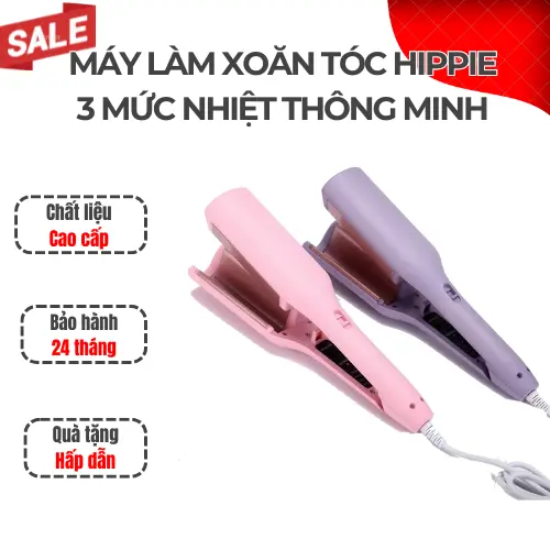 Máy Uốn Tóc Xoăn Sóng Nước Hippie 32mm Chất Liệu Gốm Sứ Ceramic Cao Cấp - Công Nghệ Chỉnh Nhiệt