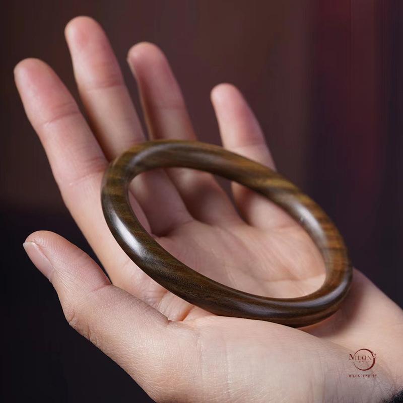 Milon Vòng Tay Gỗ Đàn Hương Xanh Tự Nhiên Nguyên Khối, Thơm Dịu Gỗ Trầm Tự Nhiên, Vòng Tay Phong Thủy Nam Nữ