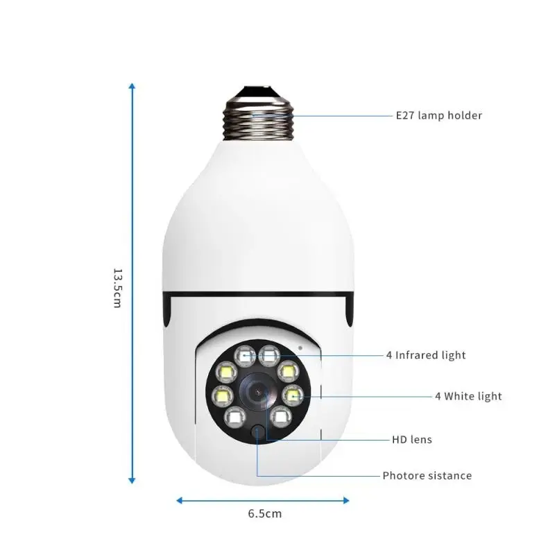 CCTV Lampu V380 1080p Smart WiFi HD Infrared Night Vision Two-Way Talking Baby Monitor Pelacakan Otomatis Kamera CCTV  Derajat CCTV Murah Lampu Bohlam IP Camera CCTV Wireless Panoramic 1080P WiFi Lampu CCTV 360 Derajat 1