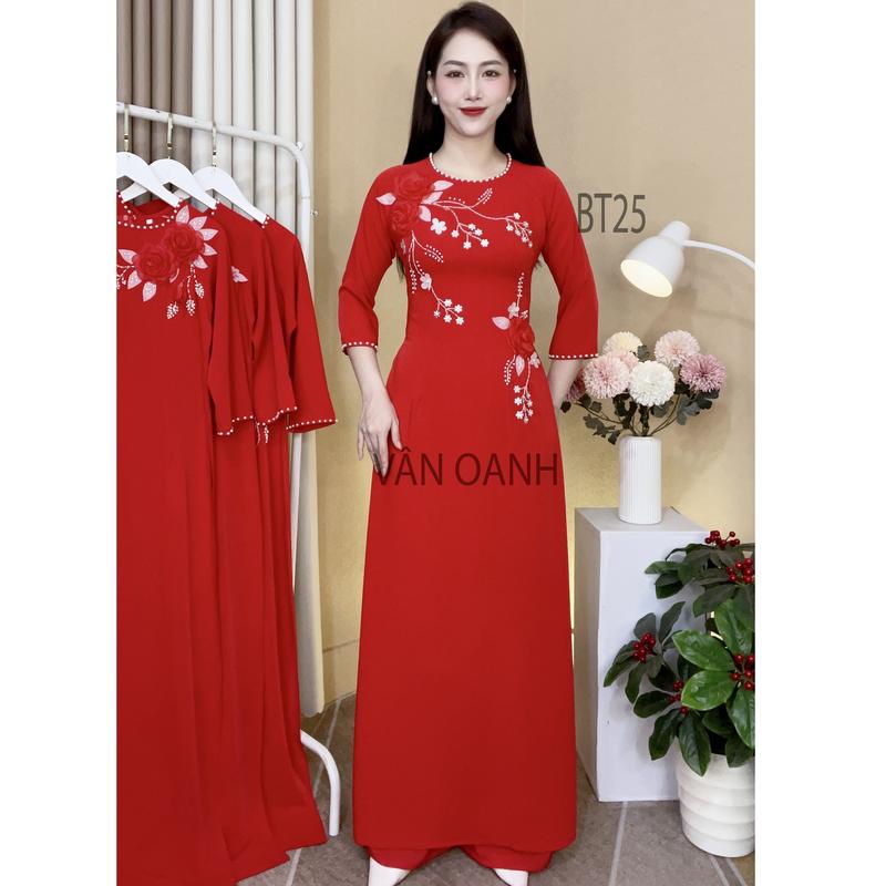 Product Introduction of Áo dài thêu hoa nổi thủ công tinh sảo tỉ mỉ 8