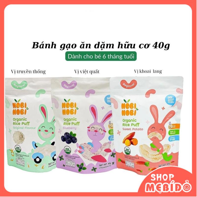 Bánh Gạo Ăn Dặm Hữu Cơ Cho Bé Ăn Vặt NOBI NOBI Vị Truyền Thống Snack Thức Ăn Ăn Vặt Shop Mẹ Bí Đỏ