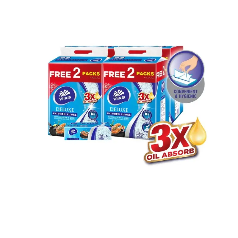 [Carton Deal] Vinda Deluxe Kitchen Towel 6x80s (Bundle of 8)