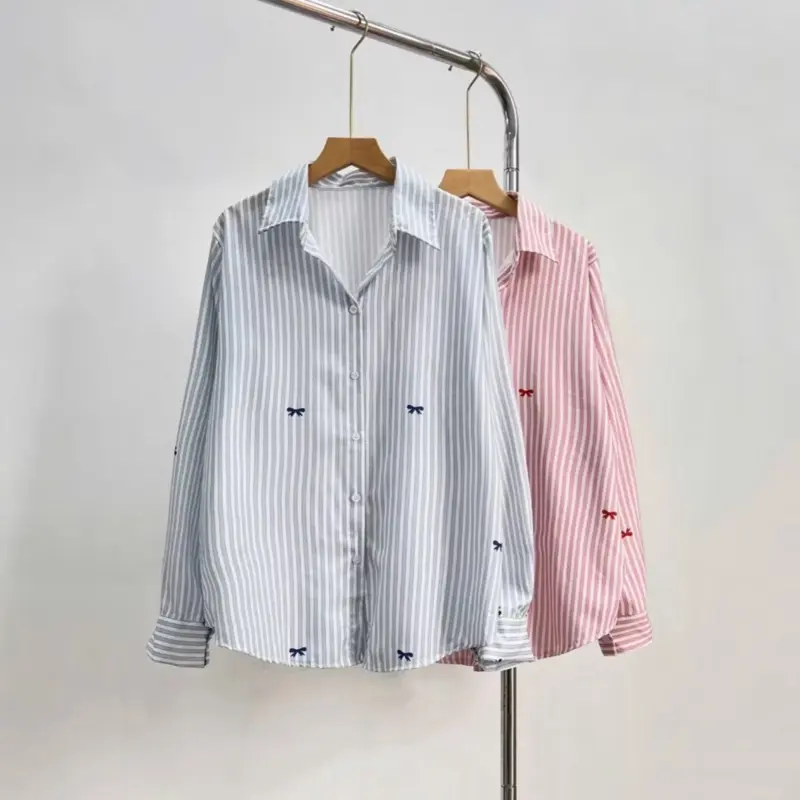 [DEAL MỞ BÁN] Áo sơ mi lụa tay dài in nơ form oversize