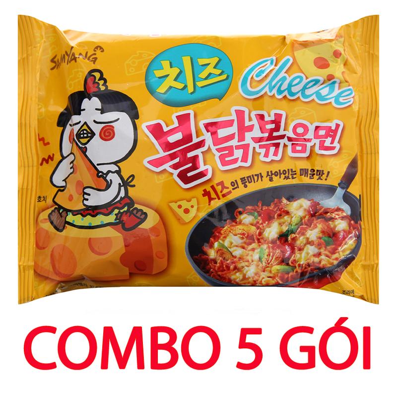 Mì cay Hàn Quốc vị phô mai vàng Mỳ Samyang 5 gói loại 140g