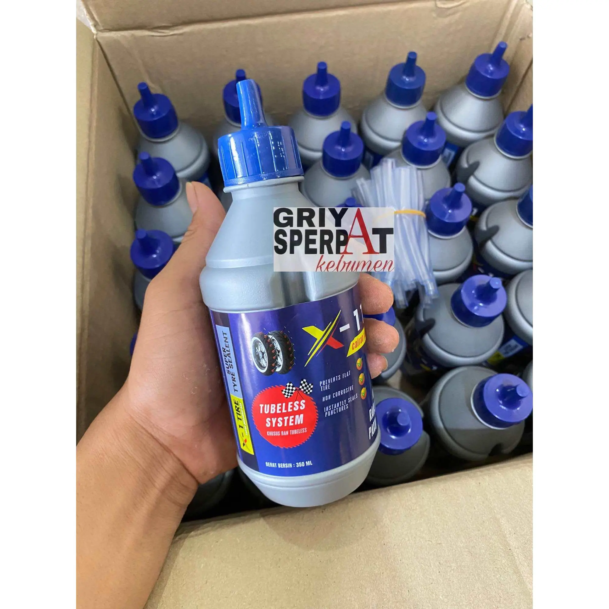 CAIRAN PENAMBAL BAN TUBELES X-1 TIRE CAIRAN BAN TUBLES 350 ML Car