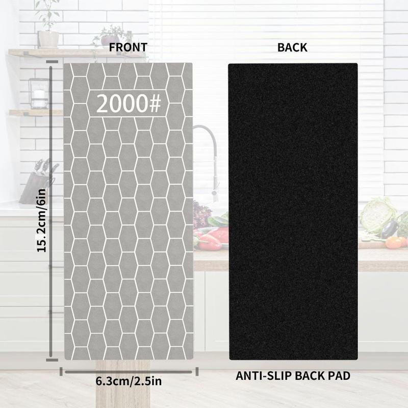 Product Introduction of Kitchen Tools 240-3000 Mesh Sharpening Stones with Anti-skid Base Ultra-thin Sharpening Plates Honeycomb Surface Plate Grind 15
