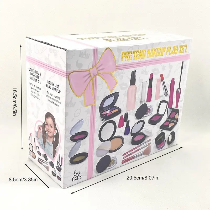 Fun Lipstick Makeup Toy Kit Summer Gift, 20pcs/set Realistic Princess Cosmetic Kit with Storage Bag, Cosmetic Toy Room Decor, Back To School Essentials, Kids Toys, Thanksgiving, Chrismats Gift Set, Christmas Gift, Stocking Filler 1