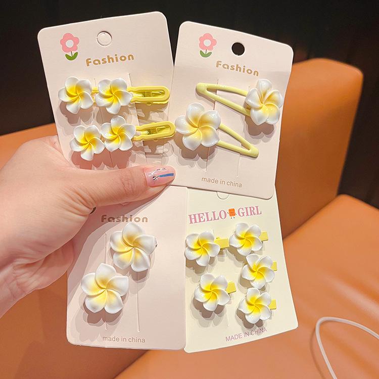 Kẹp Tóc, Thiết Kế Plumeria Rubra, Siêu Dễ Thương, Kẹp Tóc Cropped Xén, Phụ Kiện Tóc, Dành Cho Bé Gái, Kẹp Tóc Mái Bên, Phụ Kiện Đội Đầu, Không Làm Tổn Thương Tóc, Thích Hợp Cho Bé Gái 1