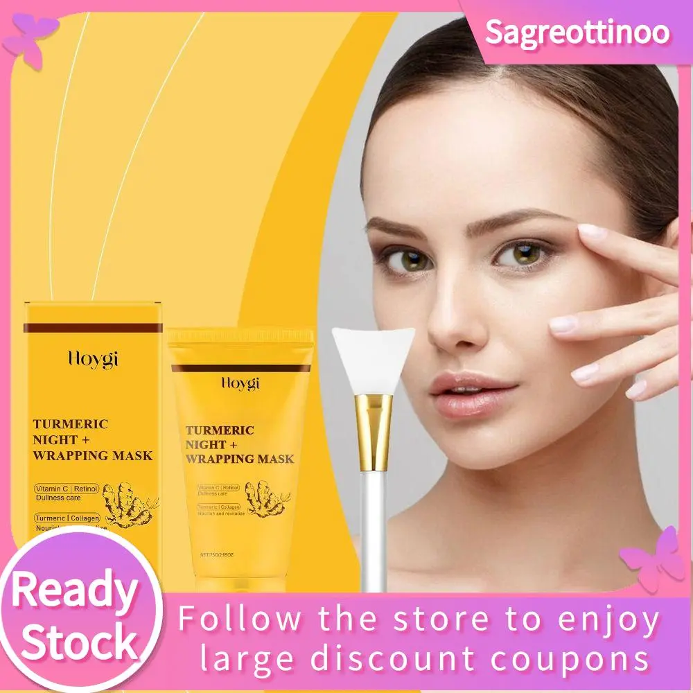 Hot Hoygi Turmeric Collagen Peel-off Mask Deep Hydrating Firming Skin Exfoliation Mask Long-lasting Moisturizing Reduce Fine Lines Collagen Mask for All Skin Types