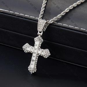 [COD] 3 Mm Rhinestone Zinc Alloy Pvd Plated 2 Pcs Set Big Cross Pendants Tennis Necklace Hip Hop Iced Out Cuban Link Chain mother child cerberus om poison tree boruto lime green power diamond titanic rose tyla water droplet rope part cupcakes chew silver