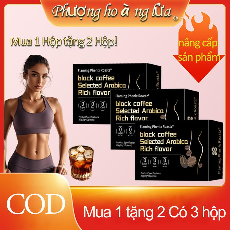 【Mua 1 tặng 2 Có 3 Hộp Cà phê đen hòa tan không đường, hương vị đậm đà, thơm và hậu vị Quà tặng có hạn.【COD  Coffee Cafe