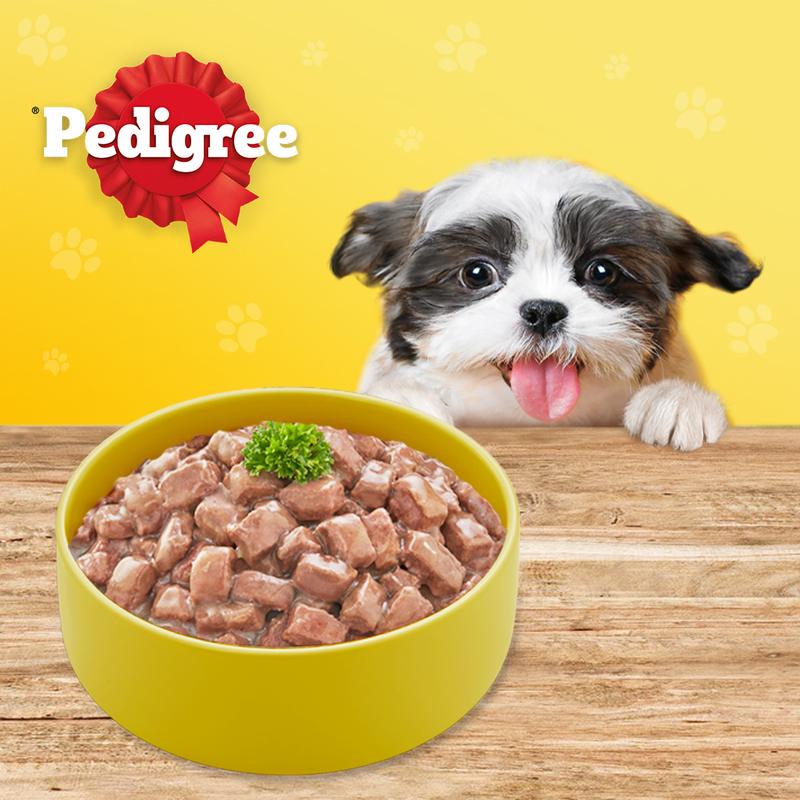 Pedigree Makanan Anak Anjing Basah Pouch rasa Chicken 130 gr- Isi 12 2