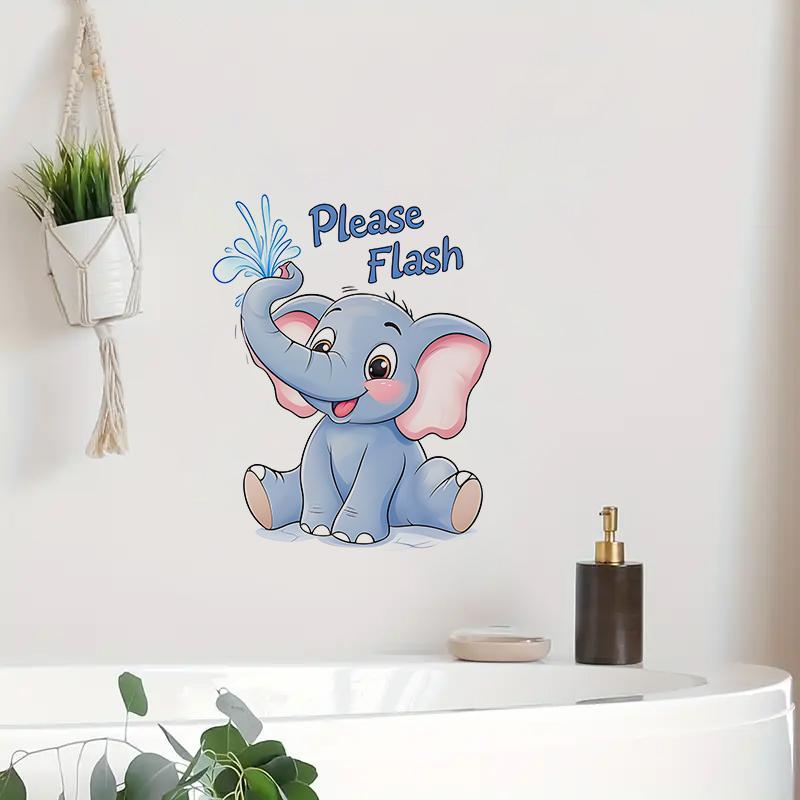 3D Cartoon Pattern Toilet Sticker, 1 Count Cute Animal Pattern Toilet Decal, Self Adhesive Toilet Lid Decal, Bathroom Decor Supplies 3