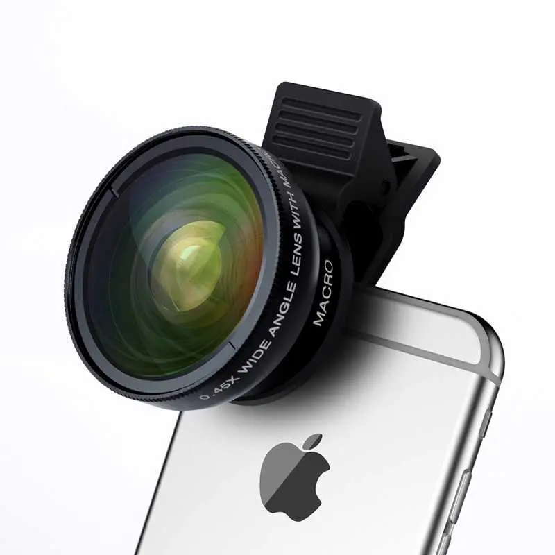 APEXEL Lensa Super Wide Angle Lens 0.45X + Macro Smartphone - APL-0.45WM
