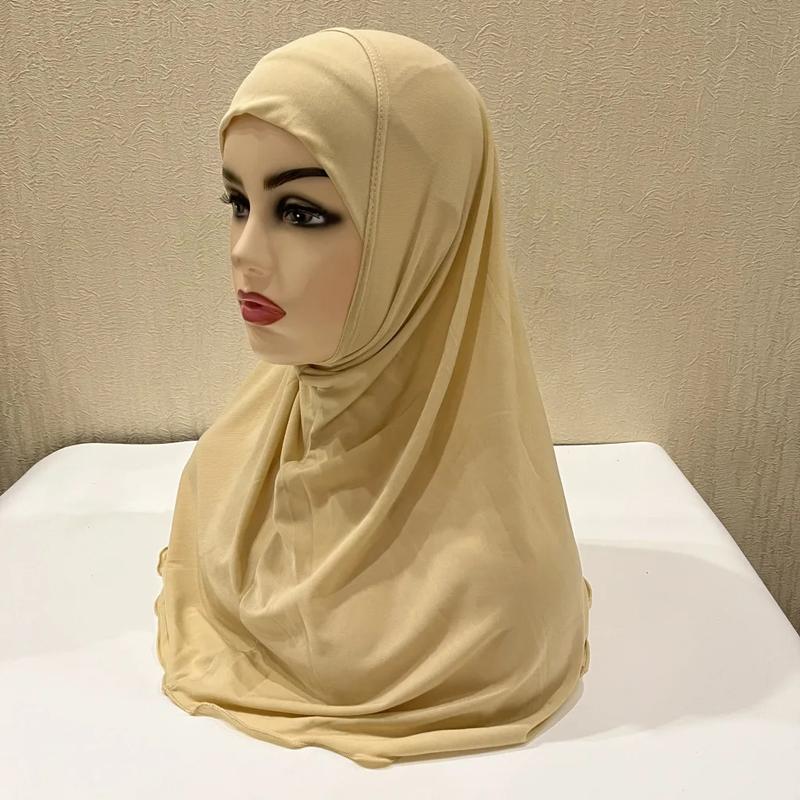 Product Introduction of Ramadan Headscarf Children's Scarf Girl 7 to 12 Years Old Muslim Islamic Shawl Soft Stretch Headscarf Malaysian Girl Children's Headscarf 21