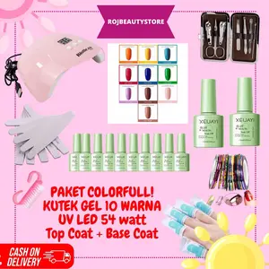 set Paket Nail Art Kutek Gel 10 Warna Manicure Kuku