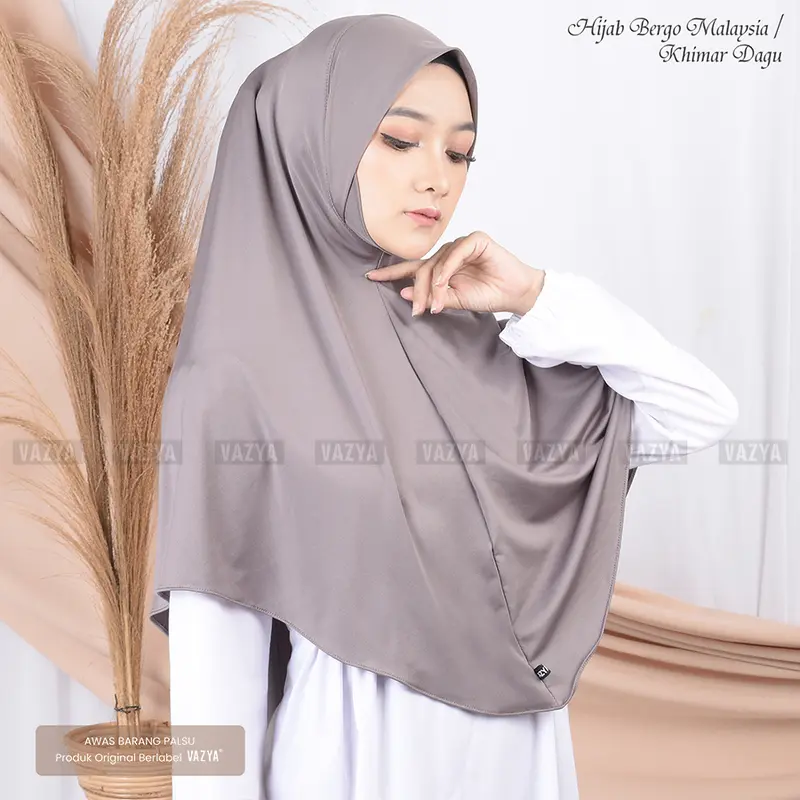 Jilbab Dagu Malay Jersey/Hijab Bergo Malaysia / Khimar Dagu Syari Bisa Pilih Warna Instan Panjang 3