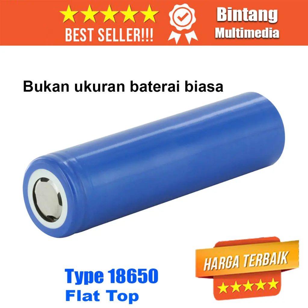 Baterai Cas 18650 Real 1500 mAh Flat Top 3.7 Volt Baterei Senter Police Swat Battery Batrei Batre Charger Power Bank  Kipas Mic