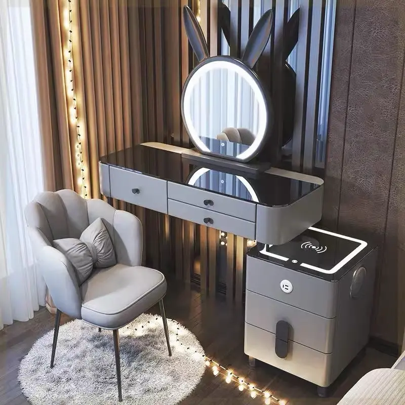 [L] Bộ sản phẩm bàn trang điểm thông minh kích thước 80cm nhỏ gọn M05 bàn _ bànphấn nh vanity màu hồng bền 0