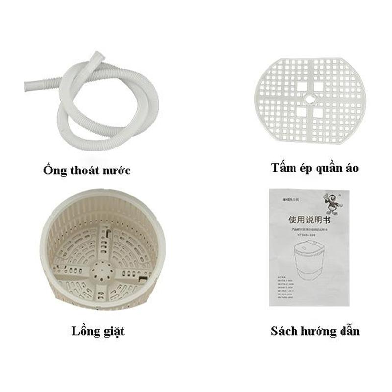 Máy giặt mini cao cấp Máy giặt vắt quần áo gia dụng Giá rẻ đặc biệt phù hợp dành cho học sinh sinhviên, thoát nướcphía dưới Làm Sạch 8