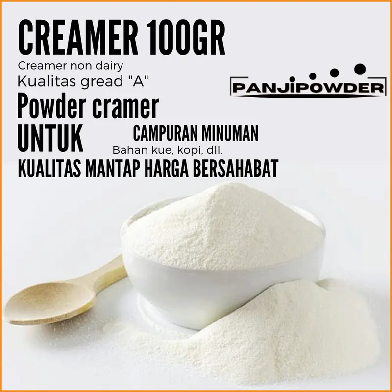 KRIMER BUBUK 100GR / CREAMER BUBUK WHIPPING CREAM BUBUK CREAMER NON DIARY 100GR KRIMER CREAMER PREMIUM Bahan 1