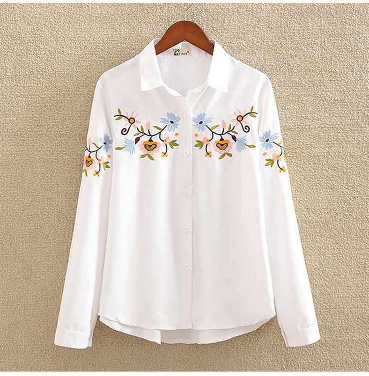 Product Introduction of Áo Sơ Mi Thêu Mới Cho Nữ, Áo Sơ Mi Dài Tay Có Lớp Cơ Sở, Cộng Với Chất Béo, Cộng Với Kích Thướ, Áo Sơ Mi Trắng Cho Nữ, Mùa Xuân 2022 6