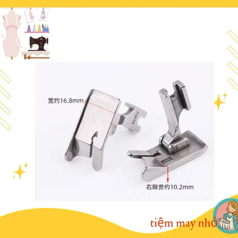 chân vịt mí cạnh mới CHÂN VỊT P351X CÓ GỜ, vừa mí diễu, mí túi, mí khóa, mí cạp kiểu mới dùng cho máy may 1 kim cônghiệp 4