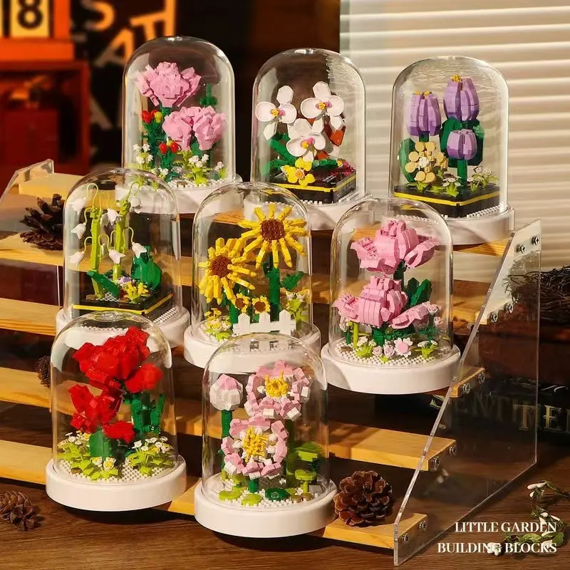 [In Stock]Eternal Flower Building Set - Sunflower & Rose Creative Combo (Ages 8+), Girls Educational Toy, Valentine's/Birthday Gift, Creative Desk Display
