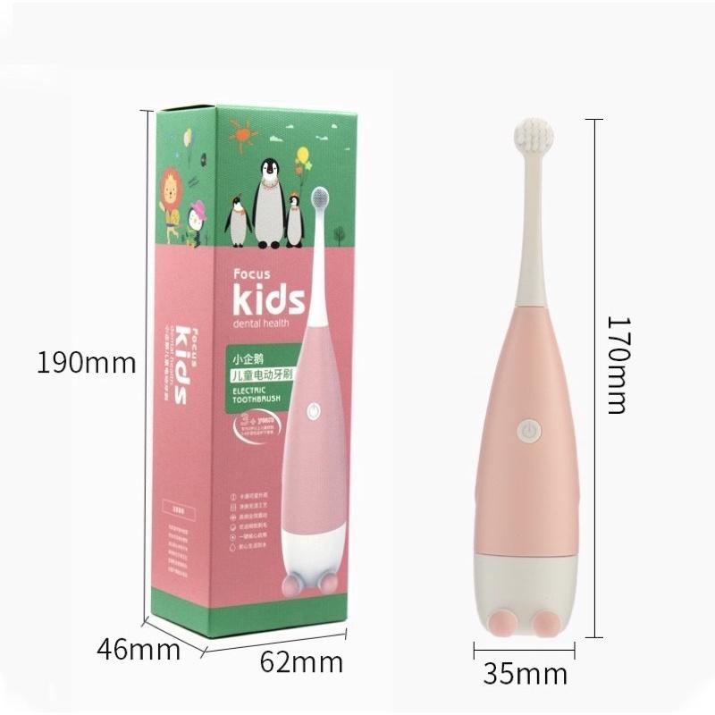 Bàn Chải Điện Cho Bé Focus Kids Sạch Răng Tiện Lợi Chống Nước Máy Đánh Răng Tự Động Cho Bé Tặng đầu thay thế Tặng kèm Pin 1