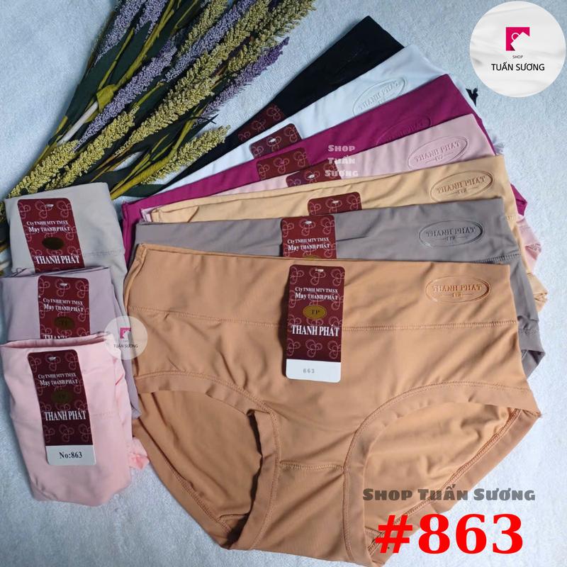 Set 5-10 Quần Lót Nữ, Mã 863, Chất Thun Lạnh, Lưng Cao, Ôm Bụng, Mềm Mịn, Mát, Co Giãn Thỏa Mái