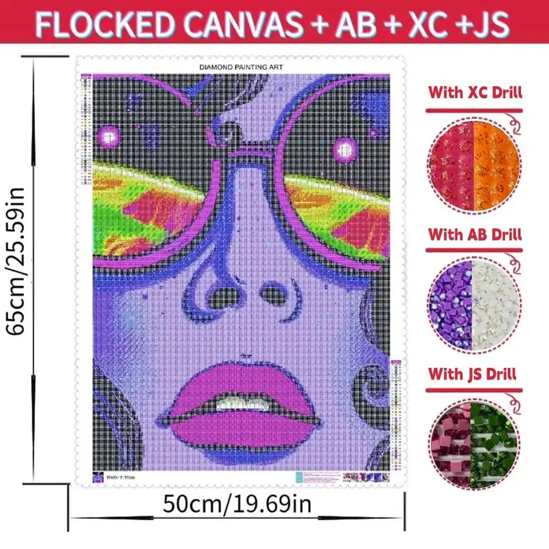 DIY Artificial Rhinestones Arts Painting Kit Without Frame, Color Cool Girl Pattern DIY Painting, Handmade Craft Wall Art Decoration 1