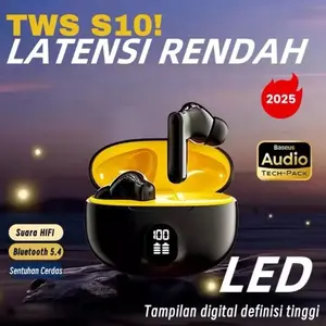 ￼ ￼ ￼(WCD)TWS S10 895b Headset Wireless Stereo Bluetooth V6.0 With LED Display Smart Sport Headphones ENC Low Latency HIFI Sound HD Good