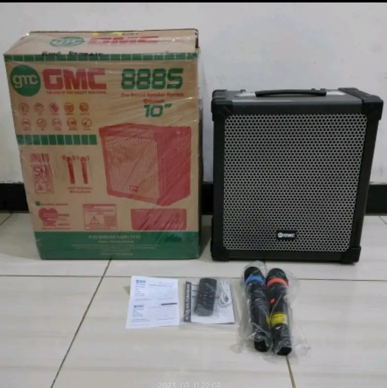 GMC SPEAKER 888S MULTIMEDIA BLUETOOTH 10 INCH + 2 MIC WIRELESS Speaker Kanal Tengah