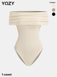 YOZY Women's Solid Ribbed Bodysuit, Casual Sleeveless Bodysuit for Daily Wear, Ladies Clothes for All Seasons