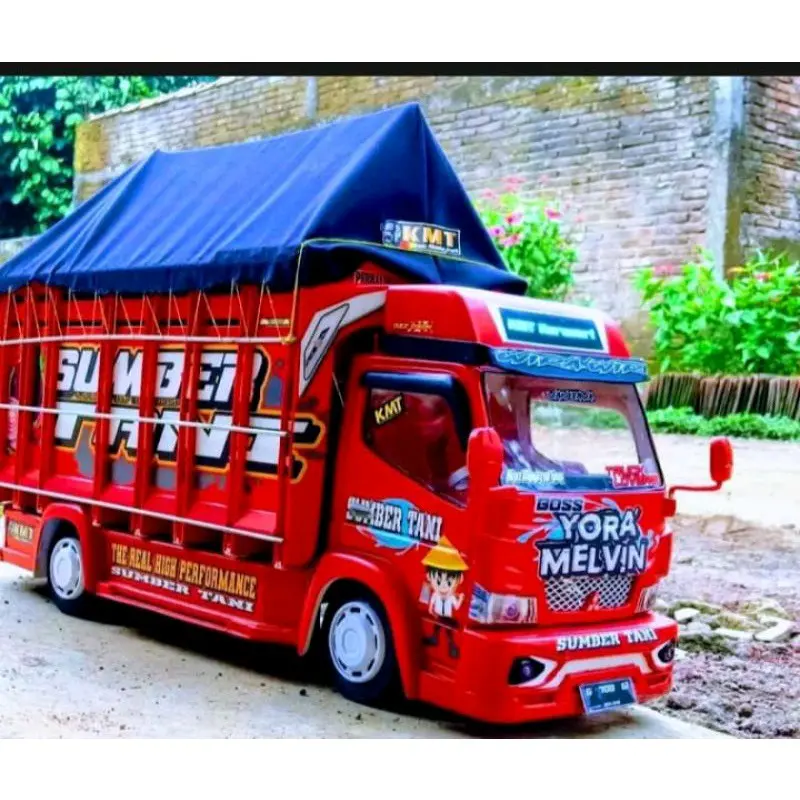 MAINANA ANAK MINIATUR TRUK OLENG Merah FULL LAMPU Set Hadiah Control Remote Toys