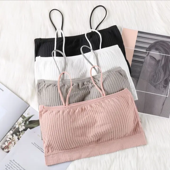 DPD Bra Fashion Wanita Polos Busa Tipis Model Garis Vertikal Bra Import 1019