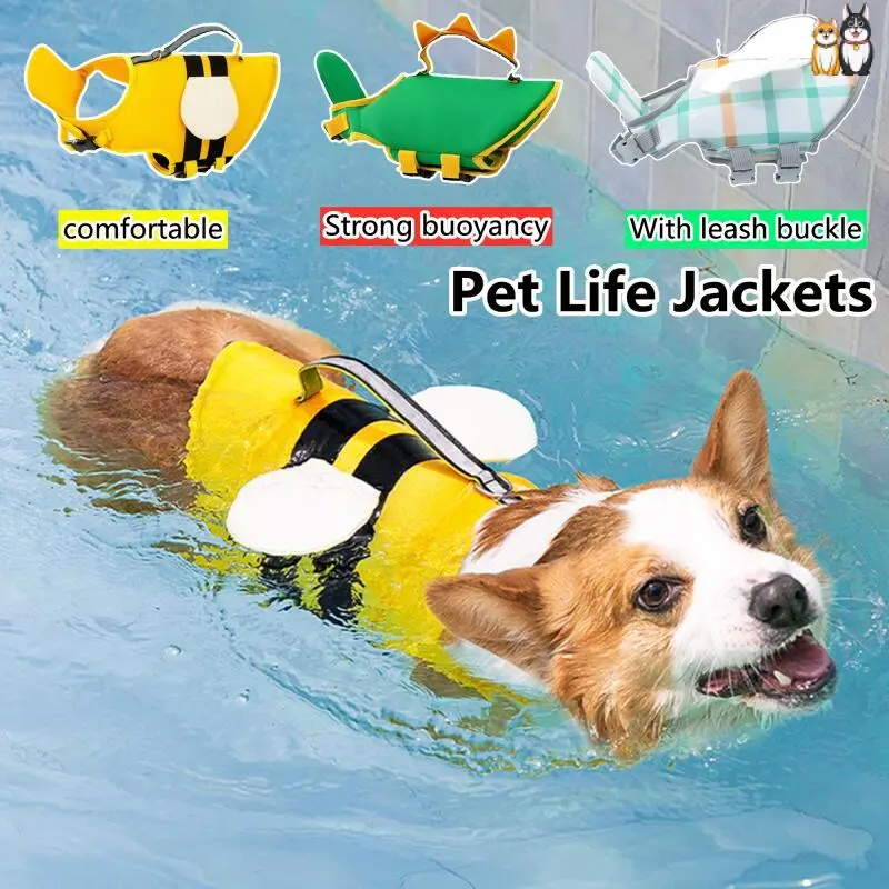 Funny Dog swimsuit safe Small medium and large dog rescue swimming wear life jacket clothes vest Pet buoyancy suit