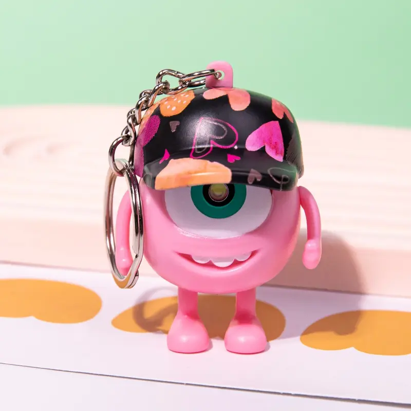 [Versi audio]LED I love you Mike Gantungan Kunci Key Chain Lucu glitter kunci mobil   ​​​​Mainan Disney Monster Inc Lampu Led Bersuara Berbunyi  / Monster Inc Mike James/MichaelWazowski 7