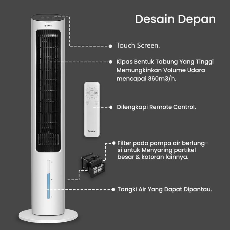 PROMO GREE Tower Fan Air Cooler Air Cooler GTA ACOOL4 Garansi Resmi 1 thn 3