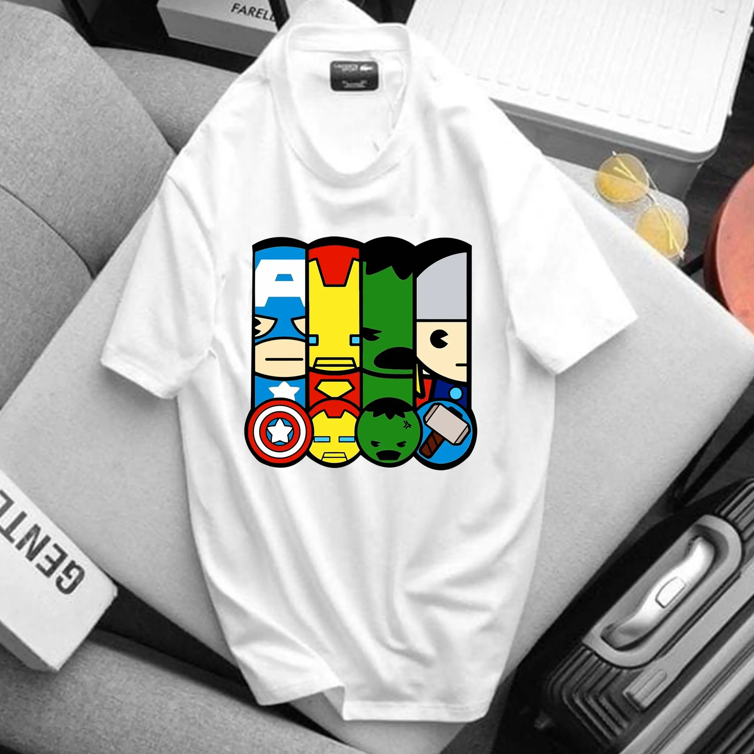 kaos marvel super hero karakter Baju Combed T-Shirt Sablon