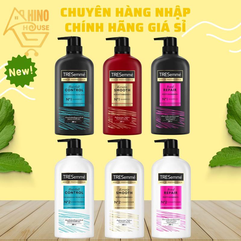 Bộ Dầu Gội Xả Tresemme Keratin Smooth 370ml Thái Lan Hỗ Trợ Phục Hồi, Dưỡng Tóc Suôn Mượt - Hinohouse
