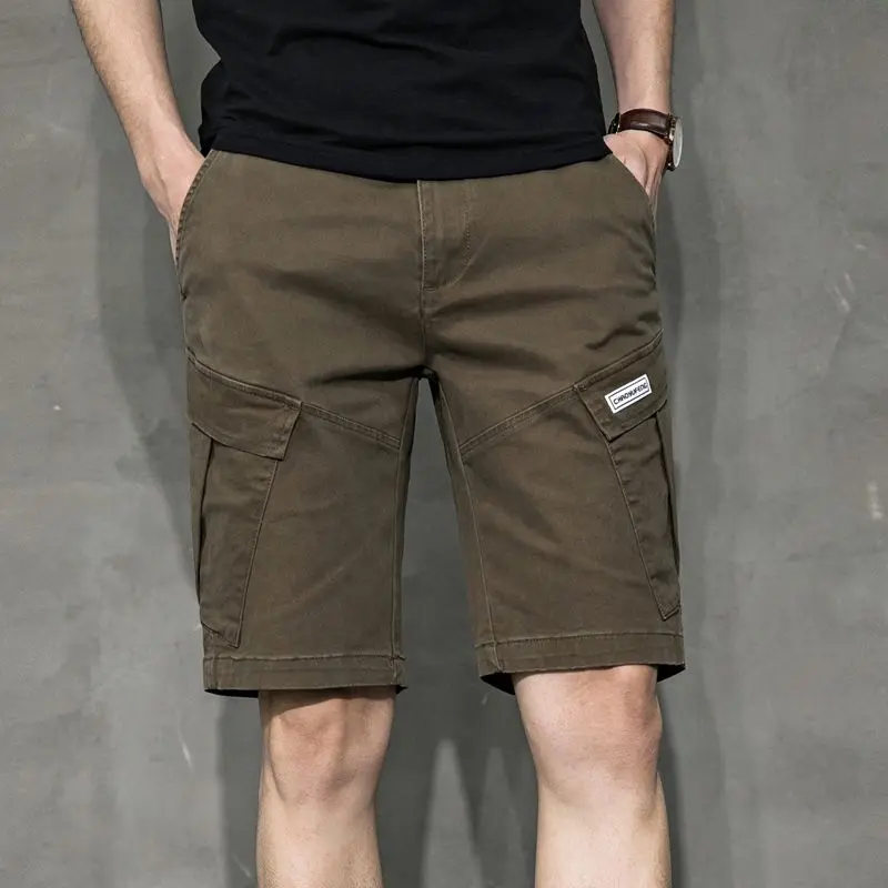 Summer Thin Men's Shorts Loose Cropped Pants Bermuda Shorts Straight Cargo Pants Men's Summer Trendy Cropped Breeches Women
