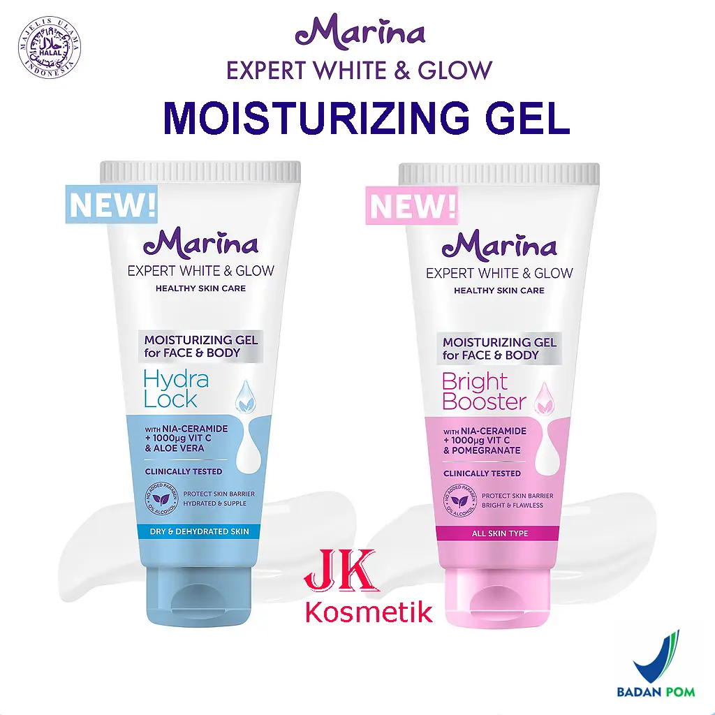 Marina Expert White Glow Moisturizing Gel - Pelembab Gel Wajah dan Tubuh