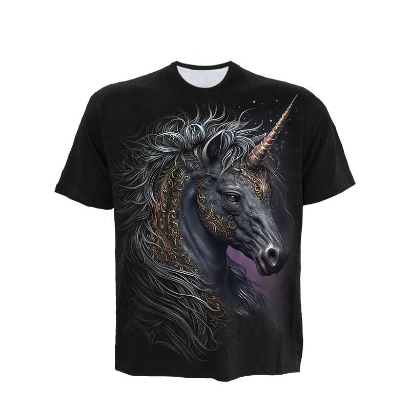 Fashionable Unicorn Patternt 3D Printed T-shirt: Durable, Elastic, Easy To Care for, Suitable for Casual or Vacation Summer Wear 1
