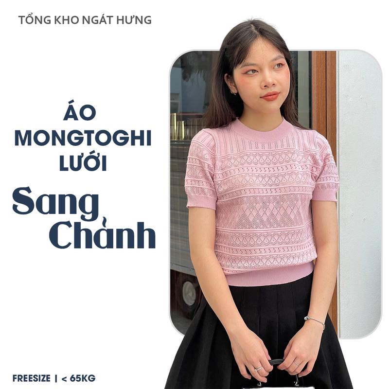 Áo Nữ Thiết Kế Mùa Hè, Họa Tiết Kẻ Sọc Kim Cương, Cổ Tròn Hàng Loại 1 Nữ Women Kem Top Nhung Thoáng khí 1